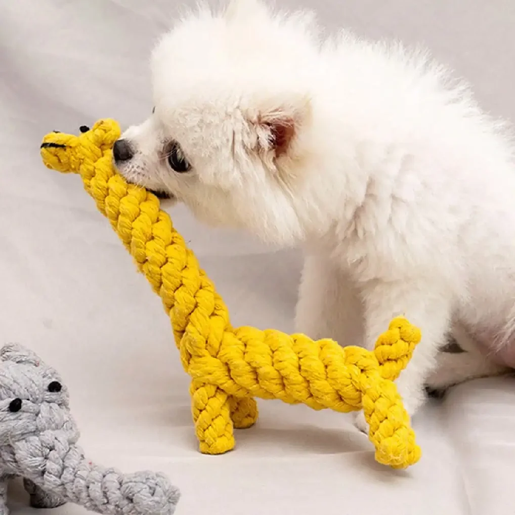 

1pc rope knot grinding teeth resistant hand-woven animal cotton rope small and medium-sized dog pet dog toys