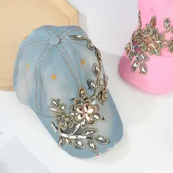 2022 Cotton Mom's Hat New Women Ladies Baseball Cap Tourist Outdoor Cute Pretty Rhinestone Cowboy Hat Cap for Women