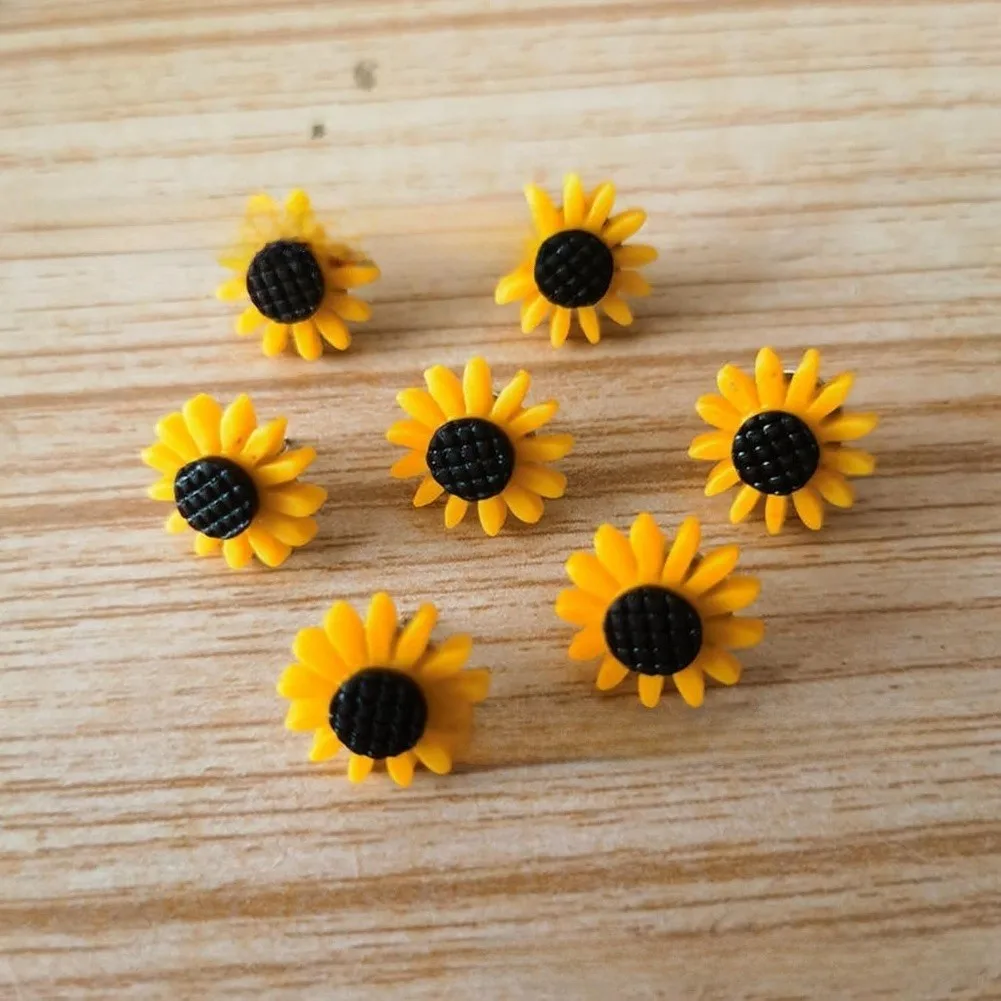 Resin Sunflower Thumbtacks for Desk Organization Bulletin Board Decoration Craft Supplies Office Accessories Pack of 30 or 50