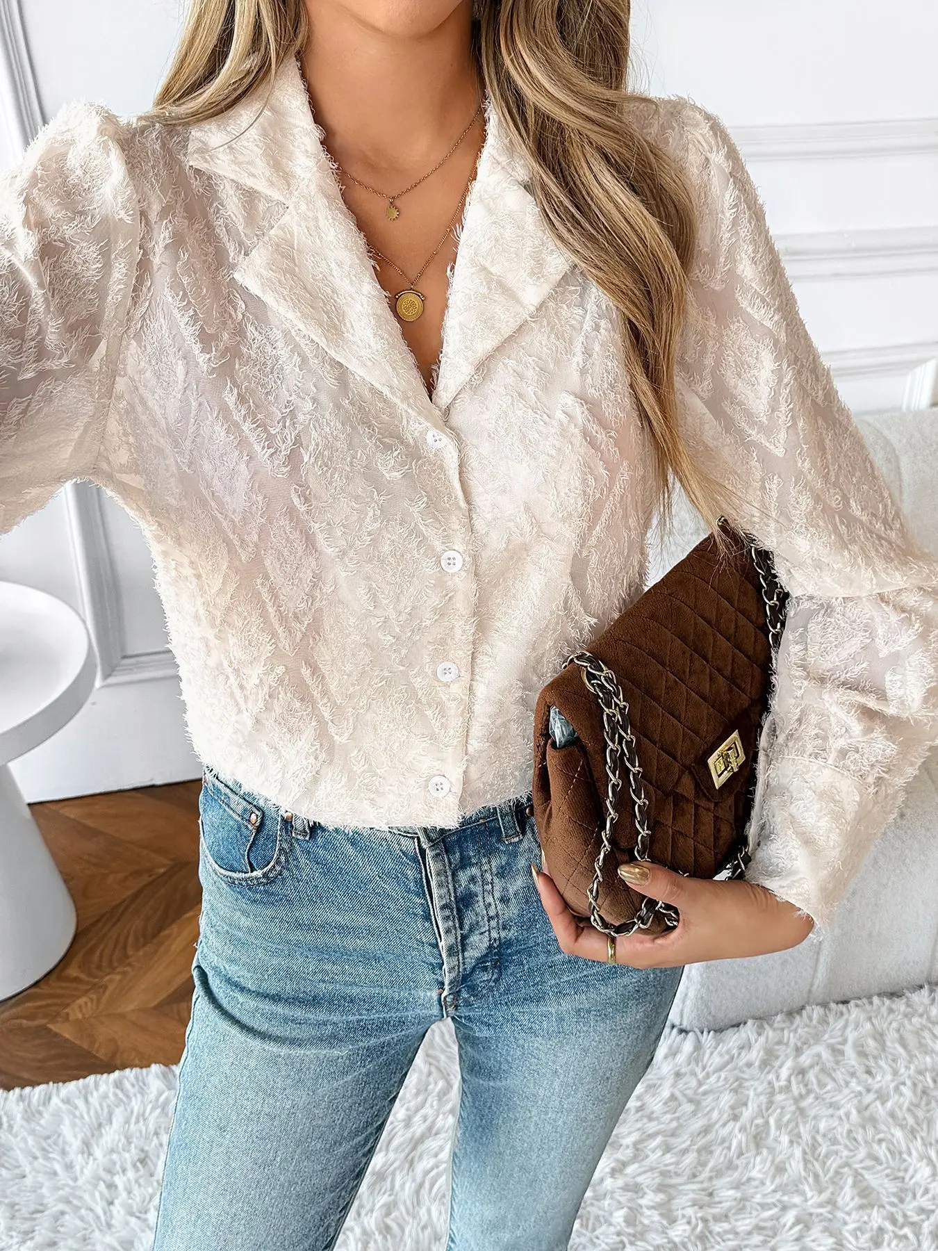 قمصان نسائية أنيقة بأكمام طويلة وأزرار سفلية، قمصان مكتب عمل بياقة، بلوزات حفلات الكوكتيل والنوادي الليلية