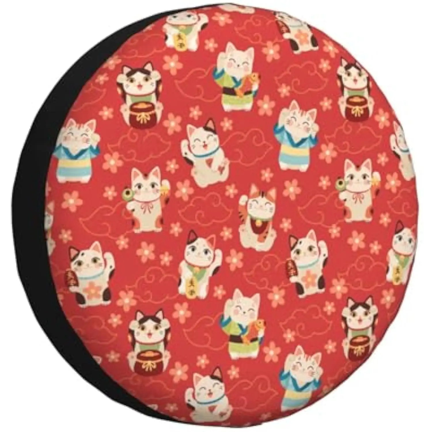 غطاء إطار مطبوع على شكل قطة من Maneki غطاء عجلة احتياطية مقاوم للماء مناسب لشاحنة SUV RV #1