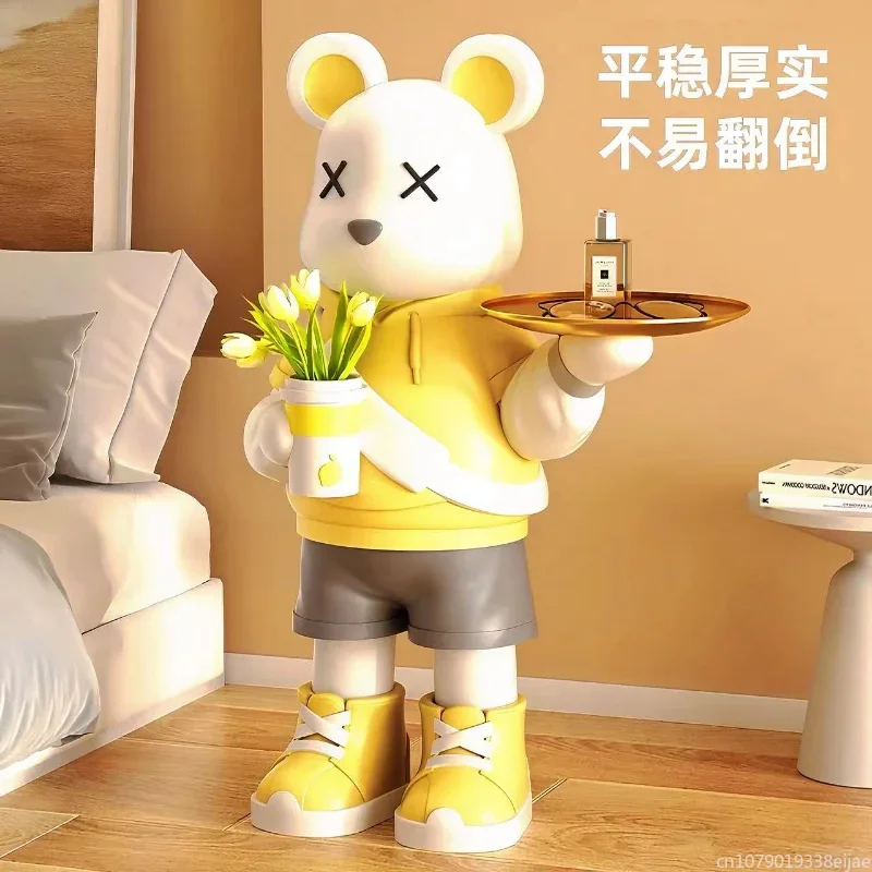 

Light Luxury Floor-standing Bear Ornaments, Living Room, TV Cabinet, Flower Arrangement, Cartoon Tray, Light Ornaments