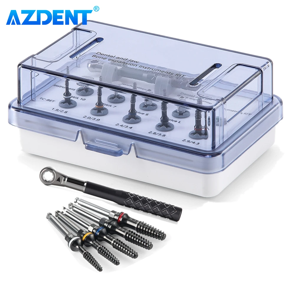 AZDENT Dental and Jaw Bone Expansion Kit Surgical Implant Drill Instruments Set Ratchet Wrench Drivers Bets Implanting Tools