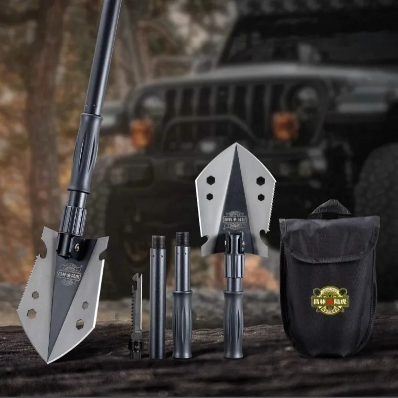 حديقة دائم التخييم مجرفة قابلة للطي المحمولة قابل للتعديل قوي العقلية الصيد مجرفة في الهواء الطلق معدات التخييم العملية