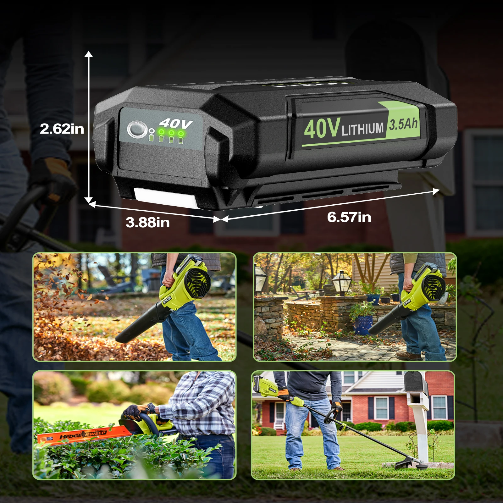 Turpow สําหรับ Roybi OP40201 เปลี่ยนแบตเตอรี่ Li-Ion 40V 3500mAh สําหรับ Roybi 40V เครื่องมือแบตเตอรี่