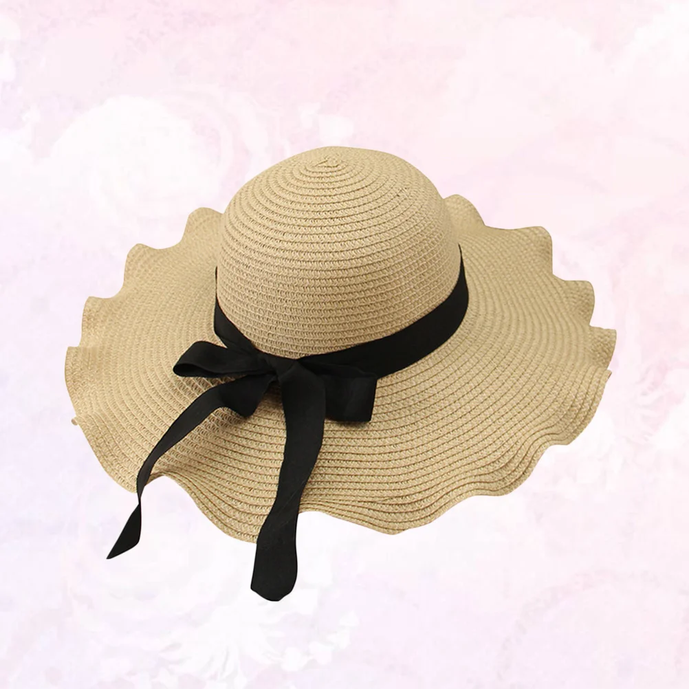 

Straw Wide Brim Foldable Sun Lightweight Beach Hat Elegant Trim Summer Travel Cruise Gardening Vacation Outdoor Sun Hats