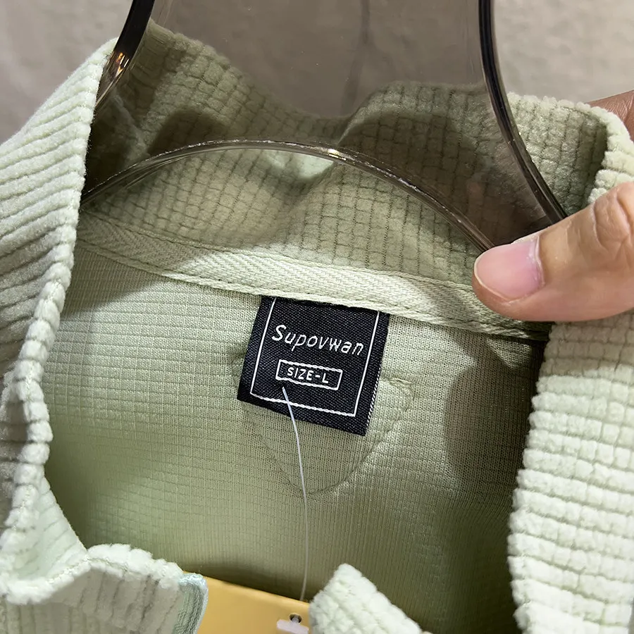 Unisex Outdoor Thermofleece-Pullover – Warmer Waffelstrick-Sweatshirt mit halbem Reißverschluss für Wandern & Camping – Detail 14