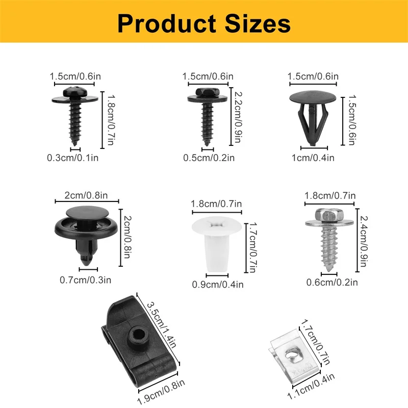 50 قطعة من البلاستيك دفع المسامير كليب مصد للسيارات السحابات جسم السيارة البراغي عدة سيارة الجبهة الوفير دفع كليب المسامير السحابة #3