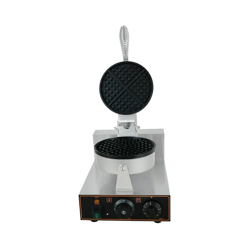 

Commercial single head rotary waffle stove round plaid electric waffle stove