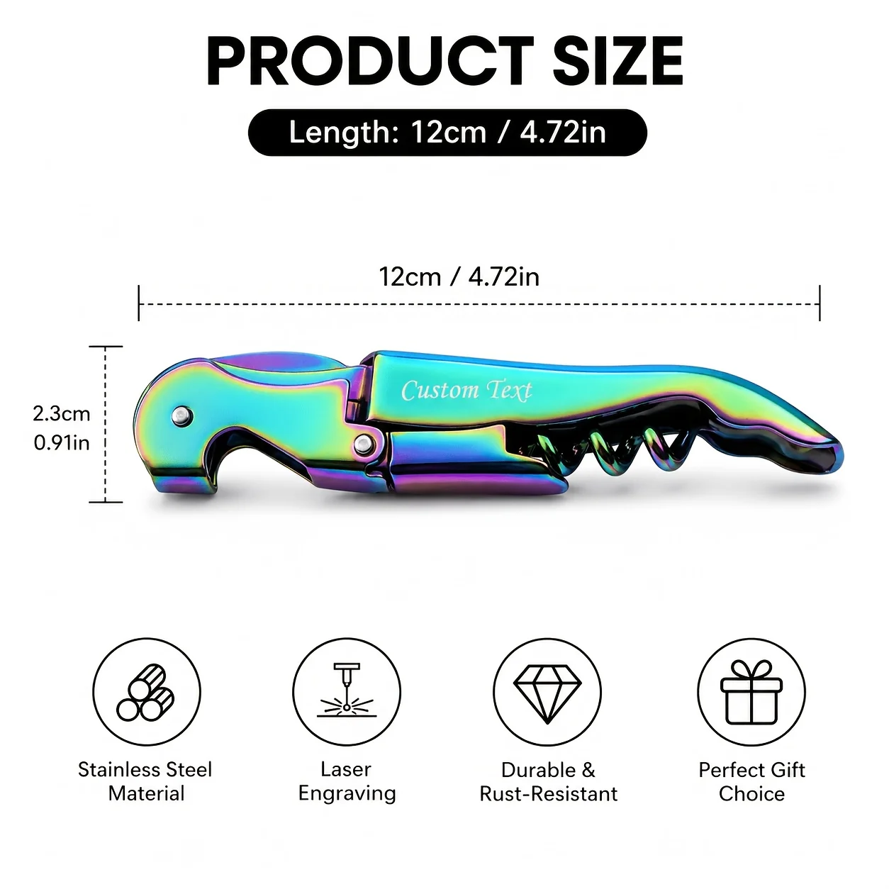 1Pc Custom Text Bottle Opener, Multifunctional Bottle Opener in Black and Colorful, Suitable as a Gift for Brides, Mothers, Women, Weddings, Groomsmen, Him, Men, Dads, Boyfriends, and for the Family