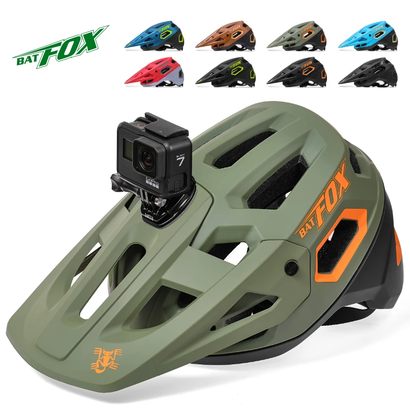 BATFOX New Outdoor DH MTB Bicycle Helmet Integrally-molded Road Mountain Bike Helmet Ultralight Racing Riding Cycling Helmet
