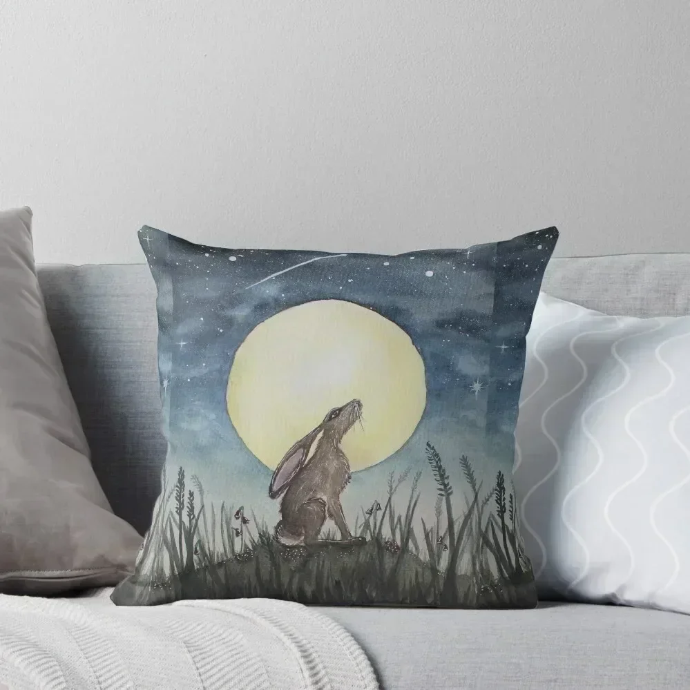 Moon Gazing Hare - Pete's Comet. Throw Pillow covers for pillows Sofa Decorative Covers pillow cover luxury pillow