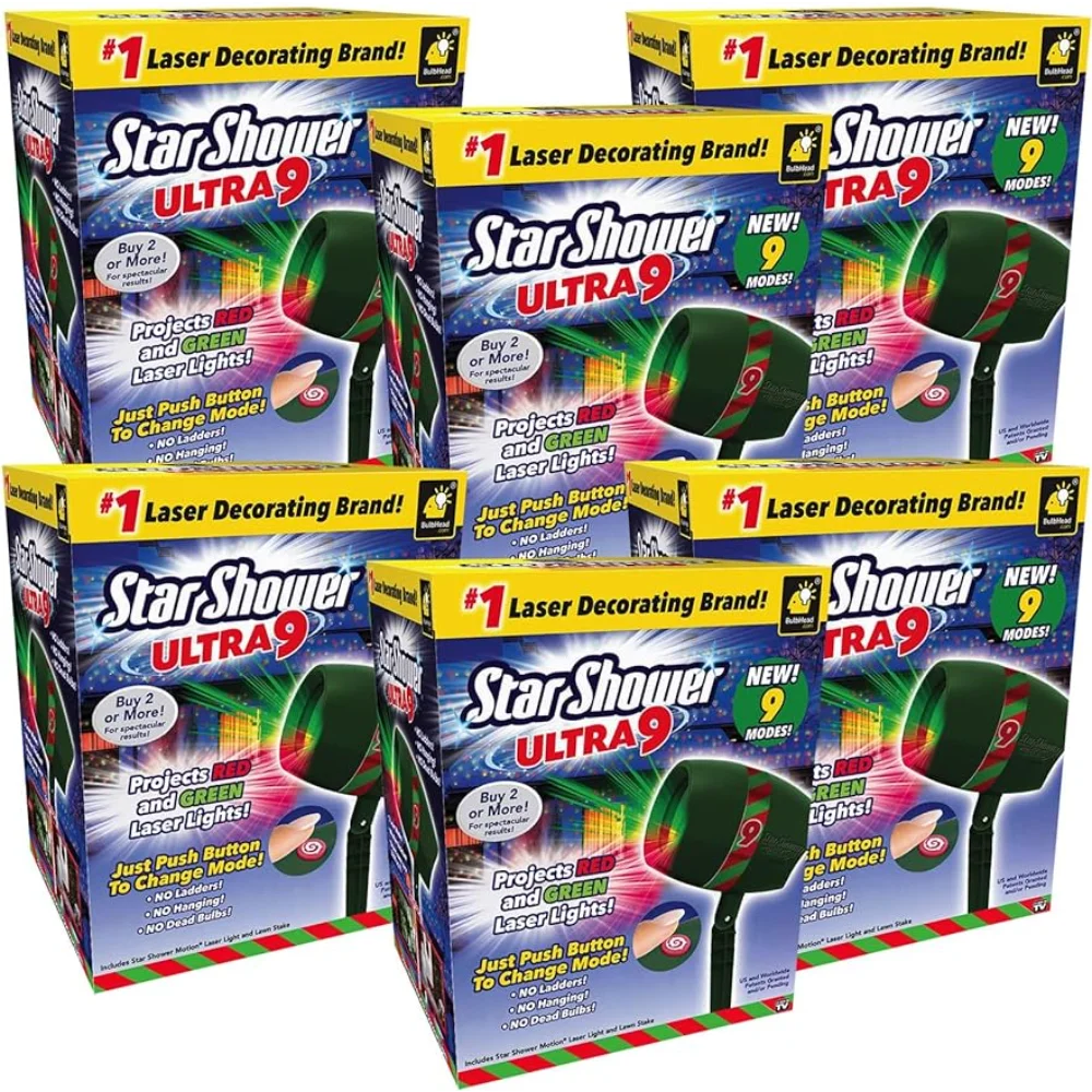 

Star Shower Ultra 9 AS-SEEN-ON-TV with 9 Enhanced Modes for Spectacular Outdoor Holiday Laser Lighting