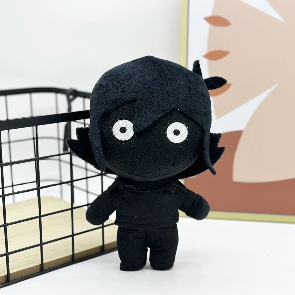 Omori plush cartoon plush peripheral images, black faced plush toys, fun cartoon plush toys，room decoration christmas gift