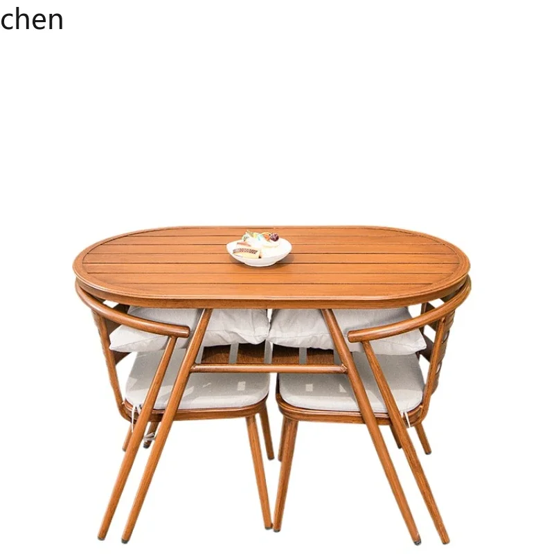 

YFY balcony outdoor terrace tea table and chair combination casual small coffee table aluminum alloy table and chair