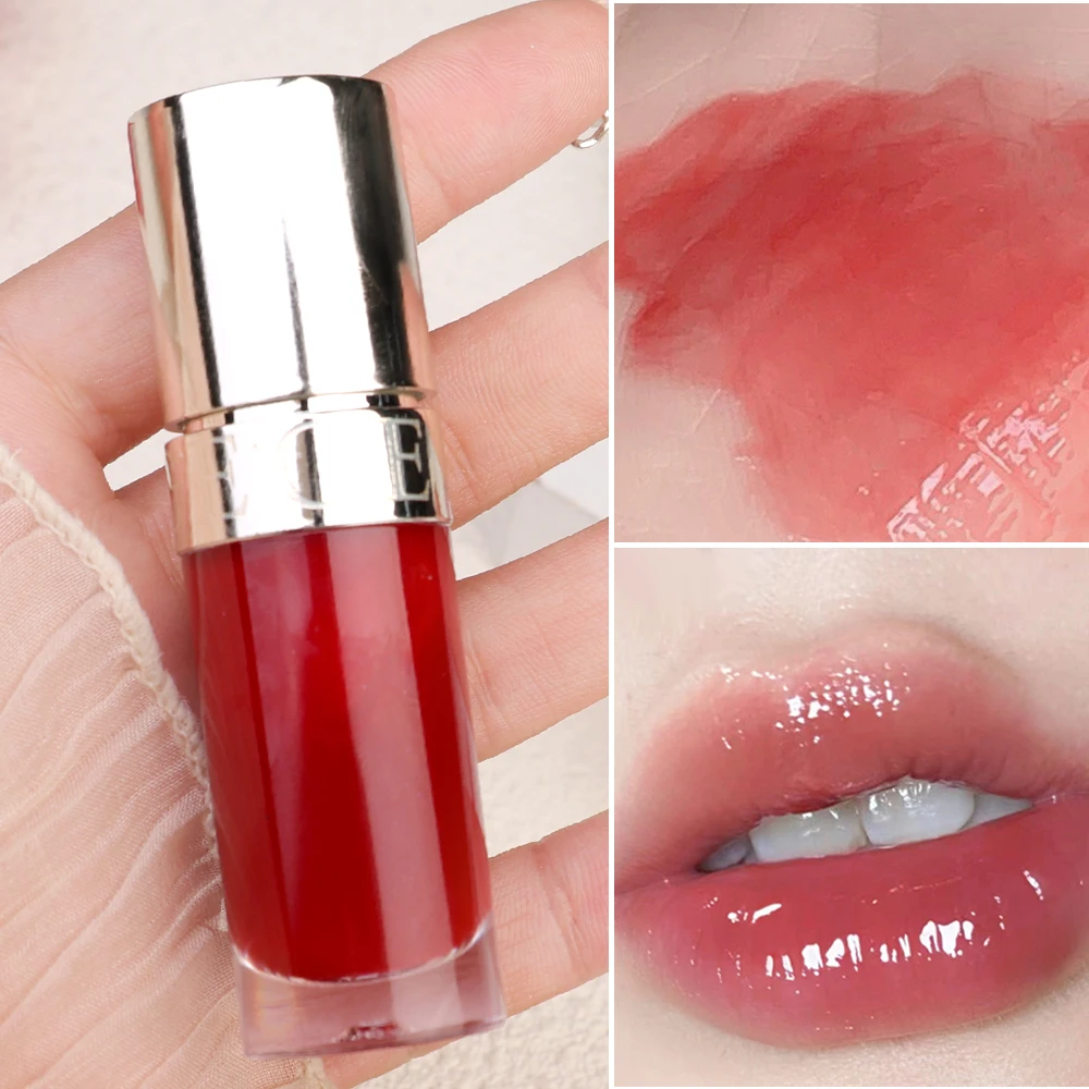 Cherry Red Liquid Lipstick Jelly Lasting Anti-drying Lip Gloss Sexy Moisturizing Non Sticky Cup Lip Tint labbra coreane Oil Makeup