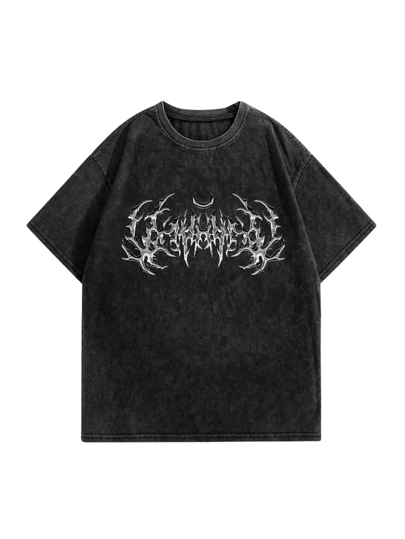 

Мужская футболка большого размера с короткими рукавами и графическим рисунком Y2K, винтажная крутая уличная одежда с вырезом в виде кислотной стирки, стильные уличные киберпанк