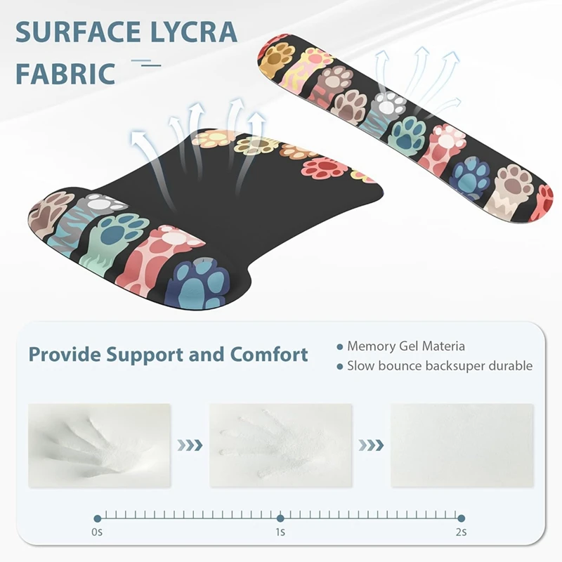 Zestawy podkładek pod mysz 3 w 1 z podparciem pod nadgarstek klawiaturyJAS