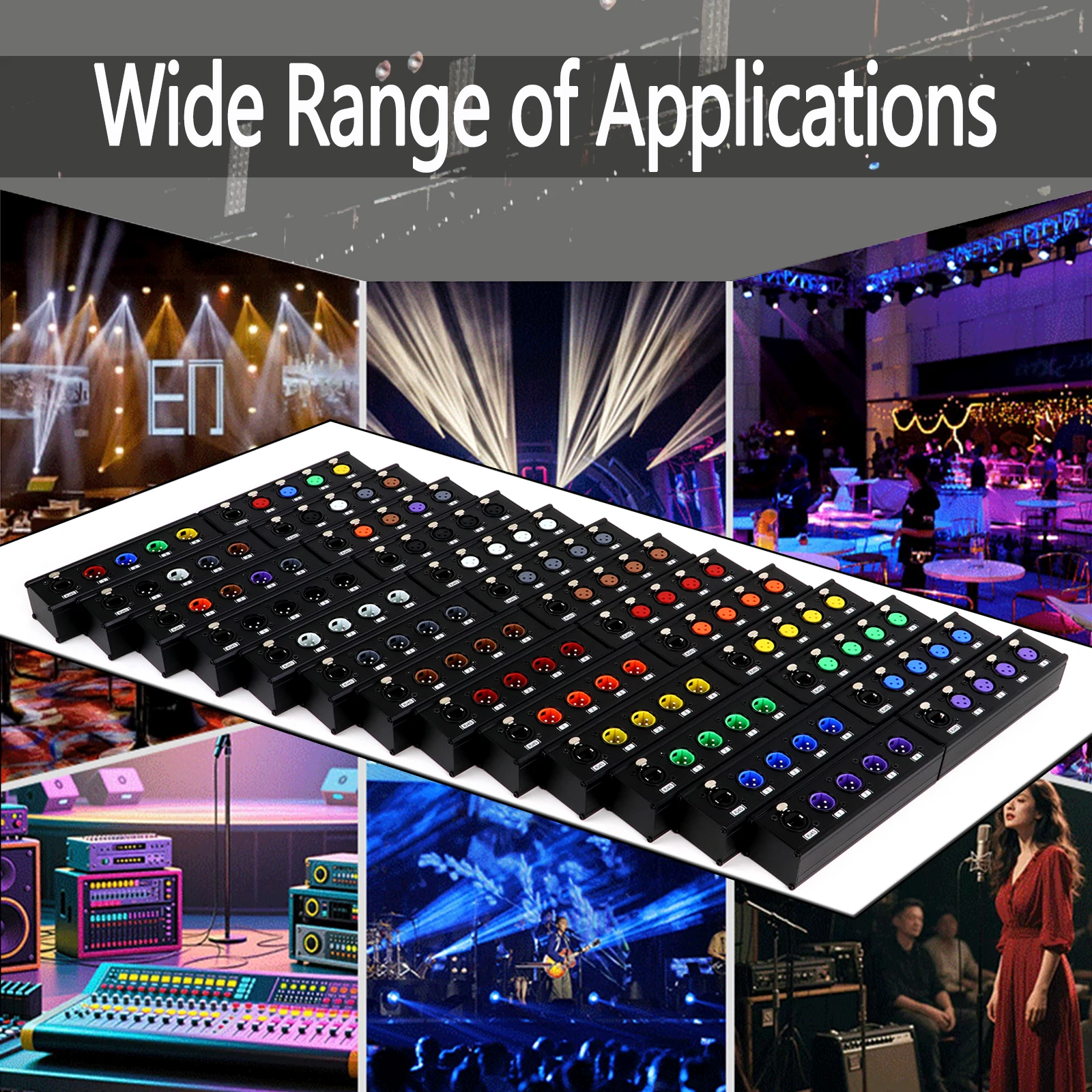 STP RJ45 CAT5 to 4-Channel 3Pin XLR/6.35mm Audio And DMX Over Network Cable Extender,DMX512 Network Signal Extender Male+Female