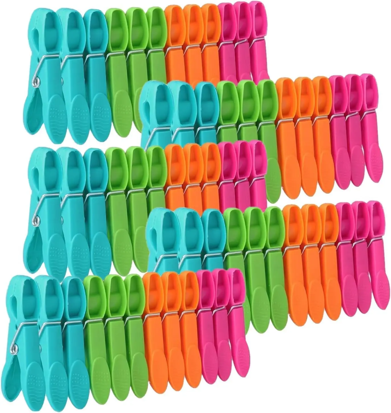 24pcs Colored Plastic Clothespins Strong Grip Non-Slip Laundry Clips for Indoor & Outdoor Use Hanging Washing Line Clips