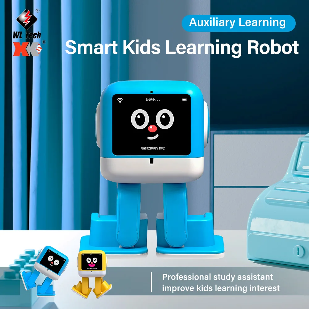 Wltoys Smart AI Robot Toy LCD Display Touch Interactive Educational Robot with Chat Dance Voice Control Kids Learning Companion