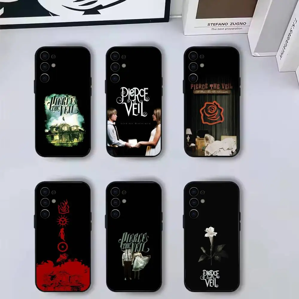P-Pierce The Veil Band  Phone Case For Samsung S25,S24,S21,S22,S23,S30,Ultra,S20,Plus,Fe,Soft Silicone Black Cover