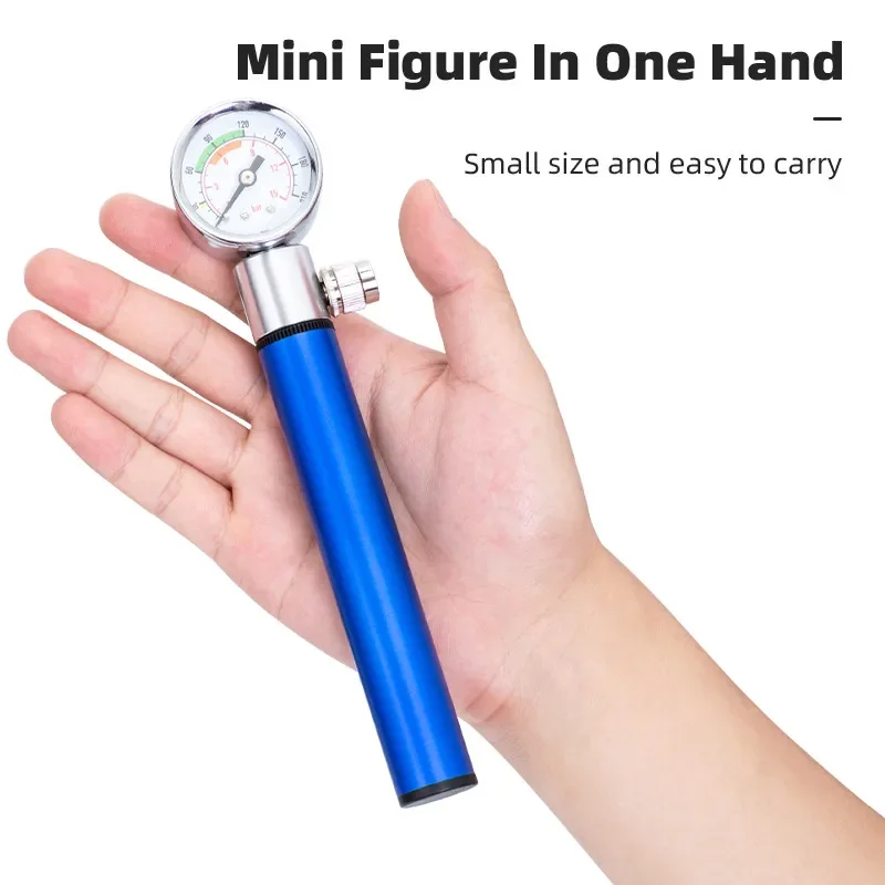 Bike Tyre Pressure Gauge For Presta Valve Portable Bicycle Mini Pump Bike Pump With Pressure Gauge Bicycle Accessories