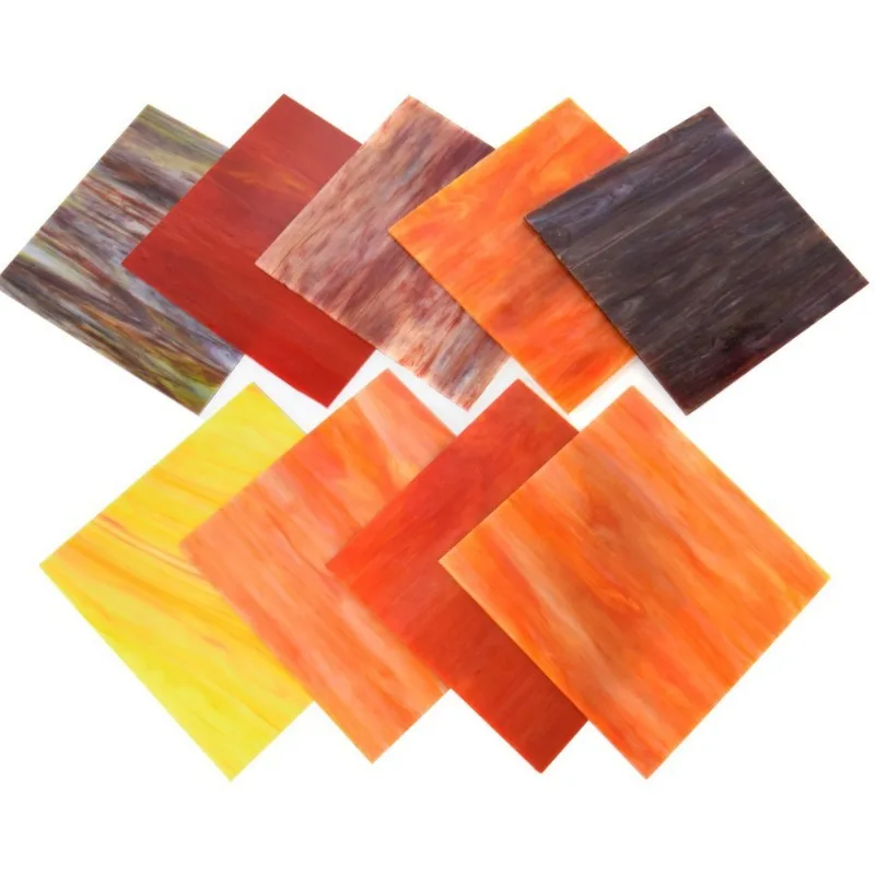 

DIY handmade stained glass large stained glass mica sheet frescoes, light transmission church mosaic