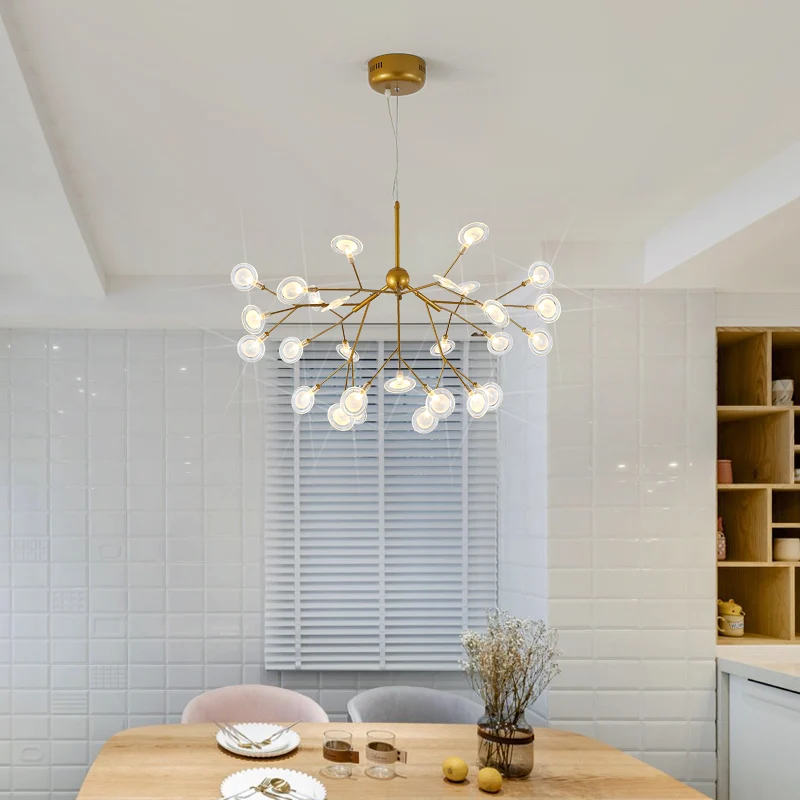 New Modern heracleum Design Glass bubble chandelier Indoor home Kitchen Hallway Restaurant black and gold tree branch chandelier