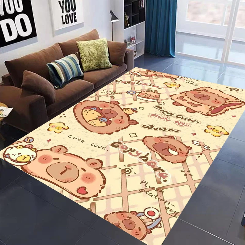 Cute Capybara Printed Carpet Non-slip Multi Function carpet Living Room Rugs Entrance Floor mat Home Hallway Home Decor