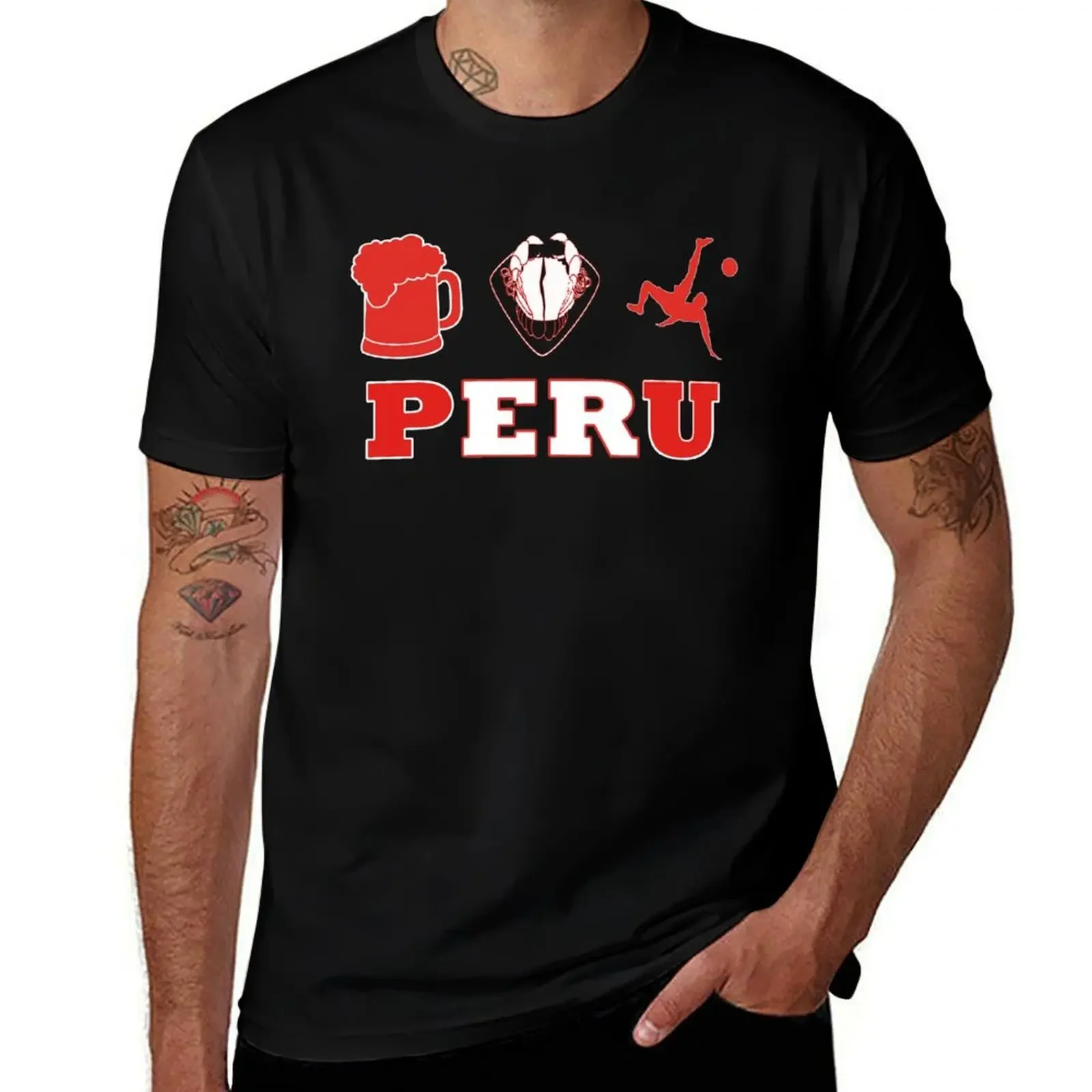 Ceviche Beer Soccer Peruvian pride T-Shirt luxury clothing labubu boys animal print sublime mens big and tall t shirts