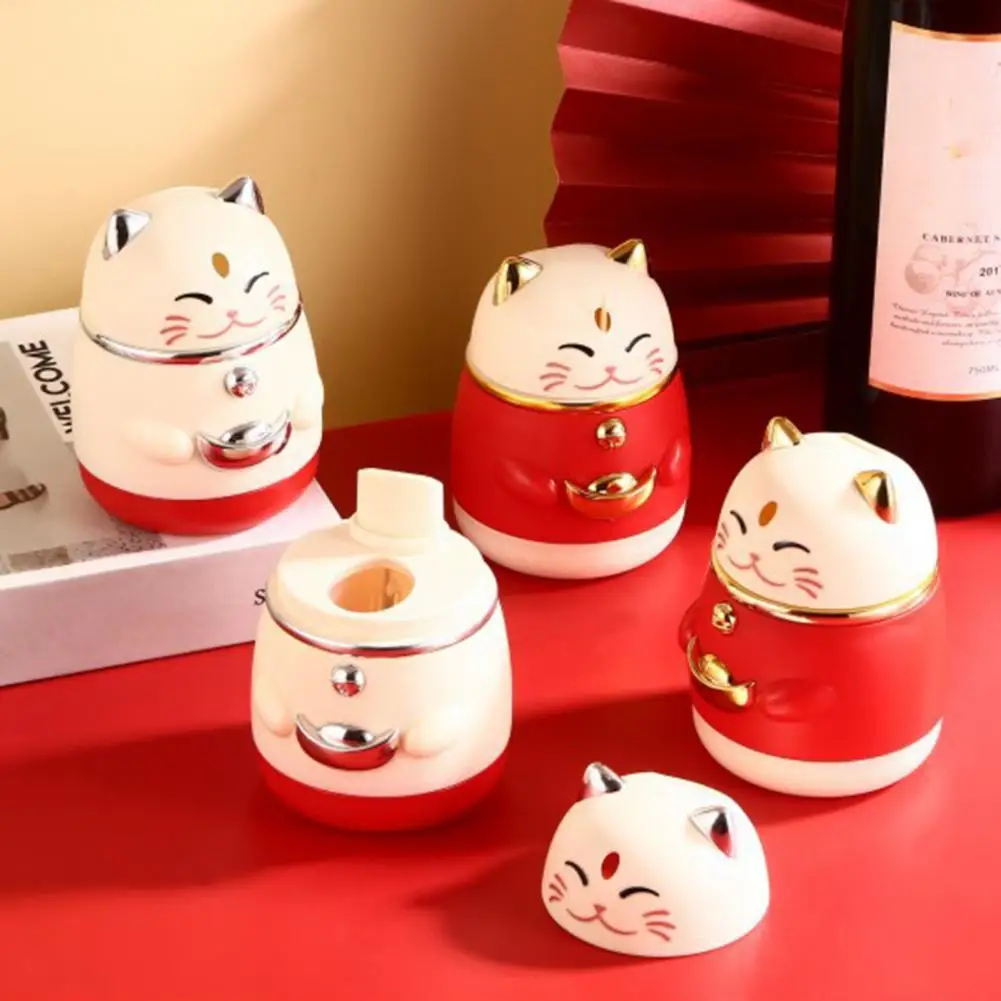 Toothpick Box Lucky Cat Shape Pree Type Automatic Pops Up Home Living Room Toothpick Dispenser Toothpick Storage Holder Containe