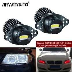 2pcs 80w LED Angel Eyes Marker Canbus No error For BMW E90 E91 LCI 2009-2011 LCI Non Xenon Headlight White RED Blue