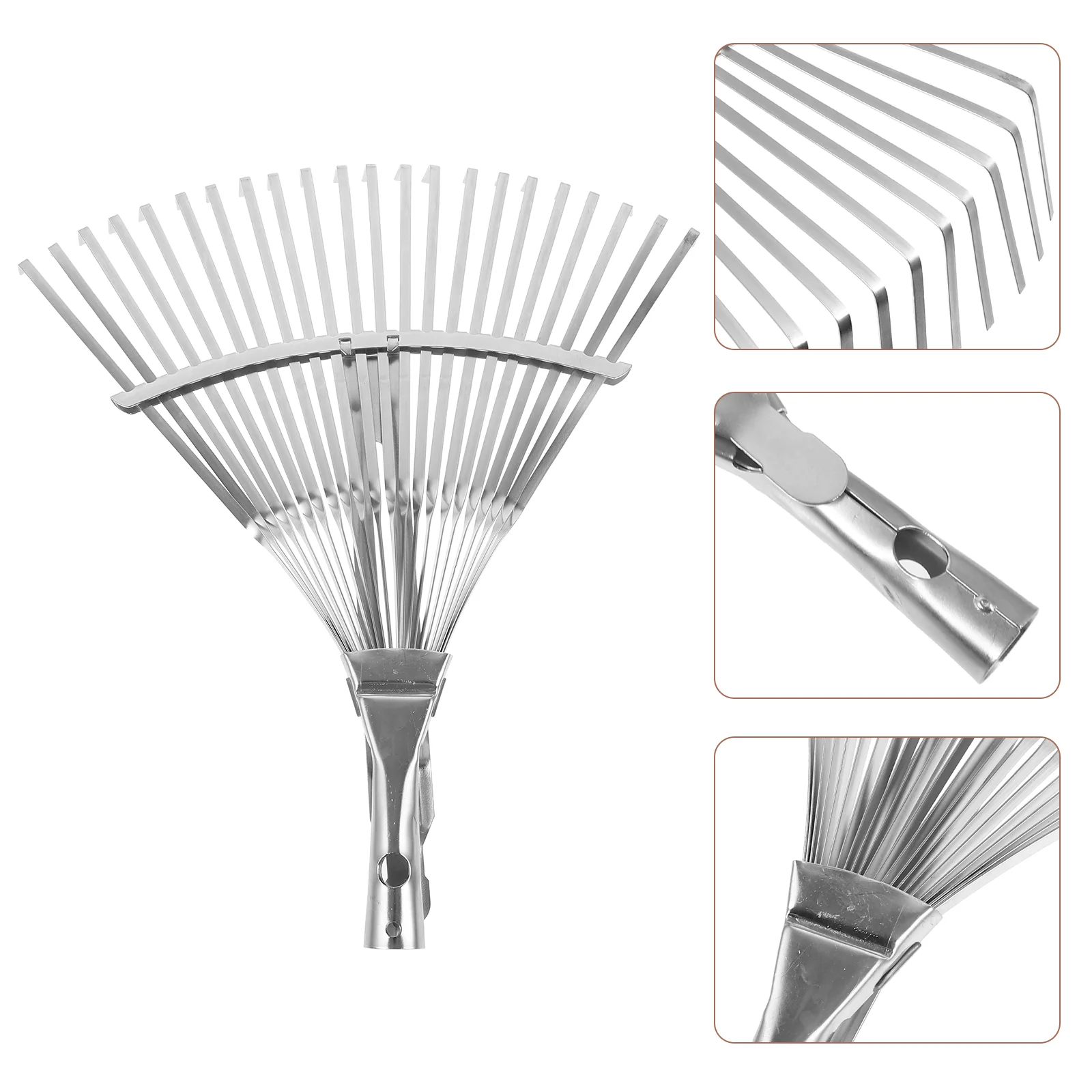 

Rakes Stainless Steel Telescopic Handle Leaf Carbon Grass Wire Wooden Metal Leaves for Gardening