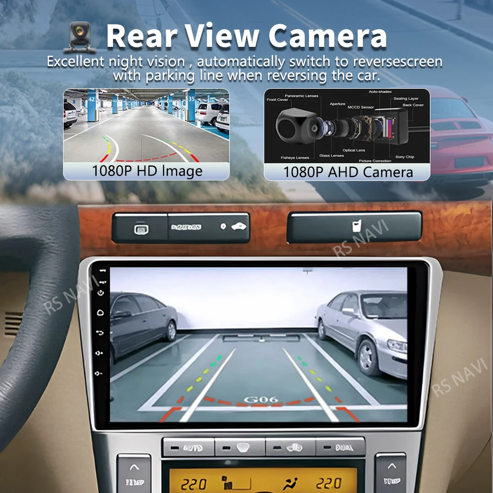 Qualcomm Android 16 For Toyota Avensis T250 2 II 2003 - 2009 Car Radio Navigation Multimedia Player Stereo GPS WiFi Carplay Auto