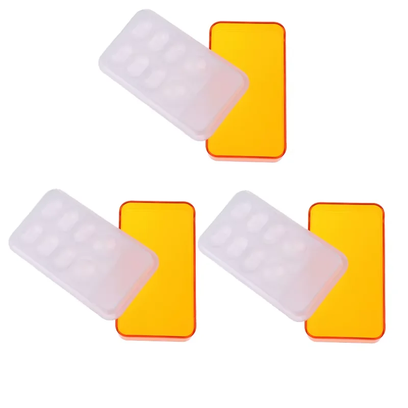 3PCS Dental Tools Dentistry Box Palette Resin Mixing Watering Moisturizing Plate with Cover 8 Slot Palette Dental Lab Equipment