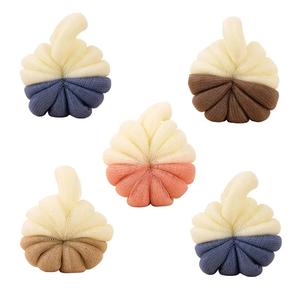

5pcs Supple Foaming Balls Flowers Bath Rub Back Tool Scrubbers Shower Mesh Exfoliating Bathing Bubble Ball Practical