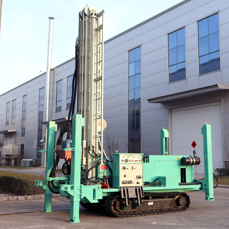 Dual Use Water Air Drill 200-800m Core Borehole Rig Diesel Crawler Mounted DTH Hydraulic