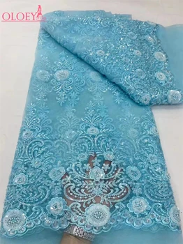 ウェディングドレス、フランスの刺embroidery、アフリカのナイジェリアのファッション用にビーズが付いたレース生地