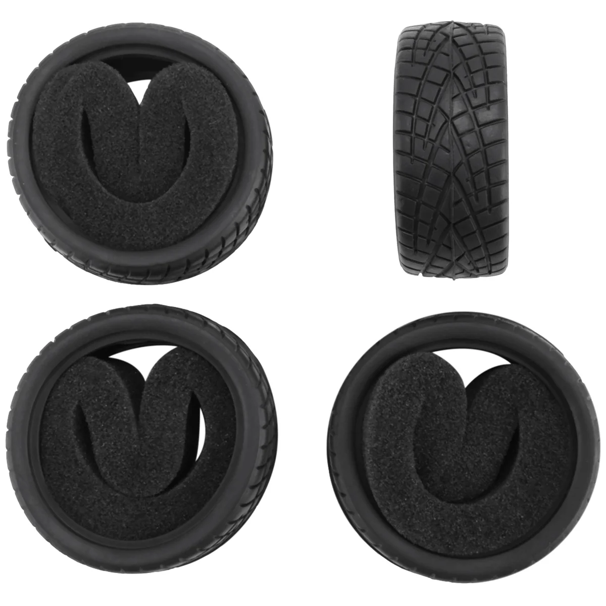 New 1/10 RC Car On Road Performance Rubber Racing Tire Tyre 8001 with Sponge 4pcs