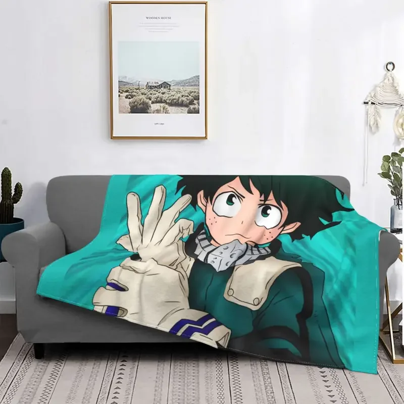 Deku My Hero academy Anime blanket flannel summer sofa bedspread for breath soft throw blanket