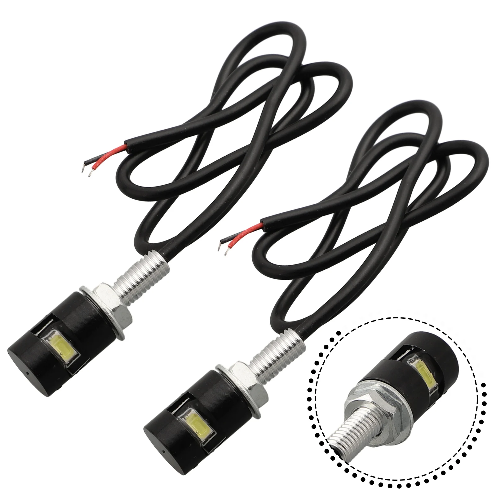 2 PCS LED Car Motorcycle License Number Plate Lights Lamp Auto Tail Front Screw Bolt Bulbs Lamps Light Source 12V 5630 SMD