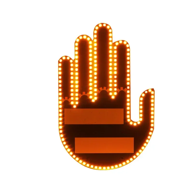 Creative Fun Three Models Gesture Lamp Car Interior Rear Windshield LED Hand Gesture Sign Middle Finger Sign Warning Brake Light