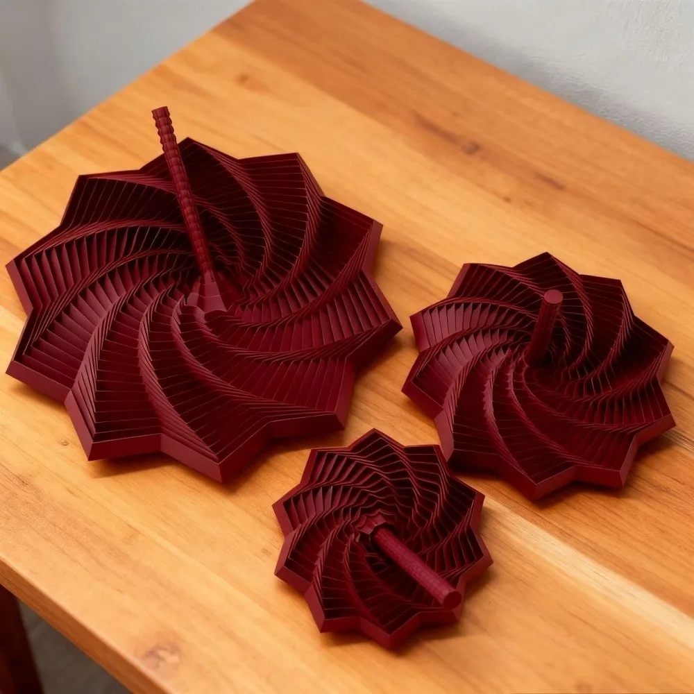 3D Printing Fractal Fidget Star Model Geometric Design Expanded Visual Illusion Hexagon S/M with Handles