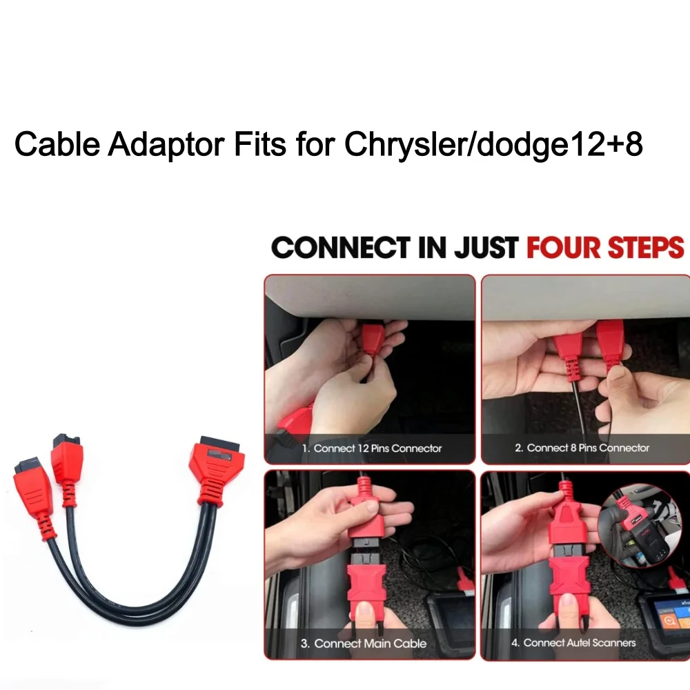 1/2pcs Autel 12+8 Connector New For Dodge for Chrysler FCA programming Cable Works for MS906BT MS908 MS908P MS908S Pro
