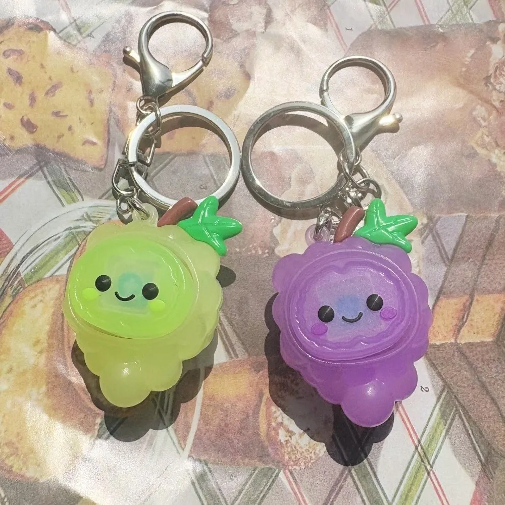 Fun Anti-Stress Simulated Fruit Keychain Button Key Cap Hanging Ornament Fidget Keychain Silicone Clicker Pendant Bag Charm