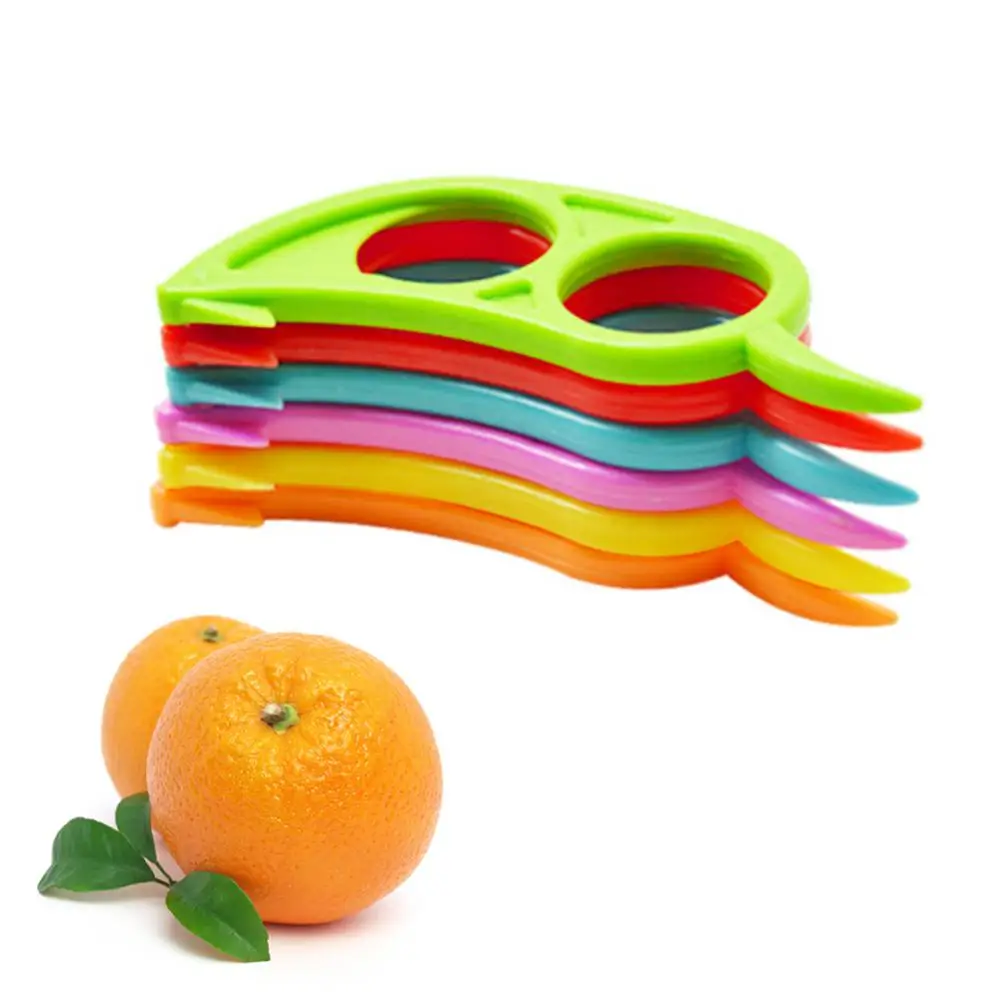 Descascadores De Laranja Abertos Fácil Descascador De Limão De Plástico, Cor Aleatória, Fatiador De Citrus, Removedor De Pele De Frutas, Descascamento De Gadgets De Cozinha, 1Pc