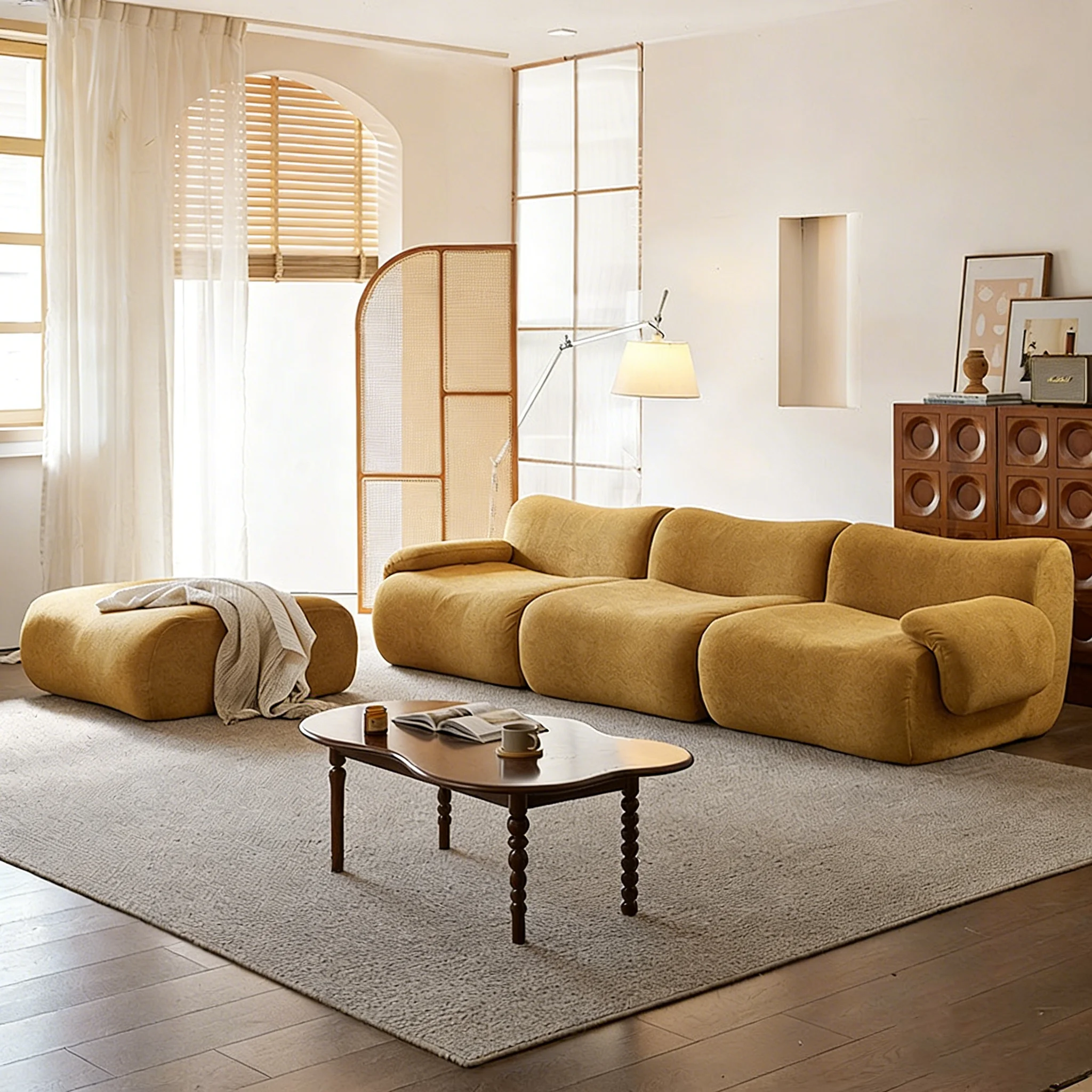 Modern Fabric Modular Sectional Sofa Set With Memory Foam Warehouse Use