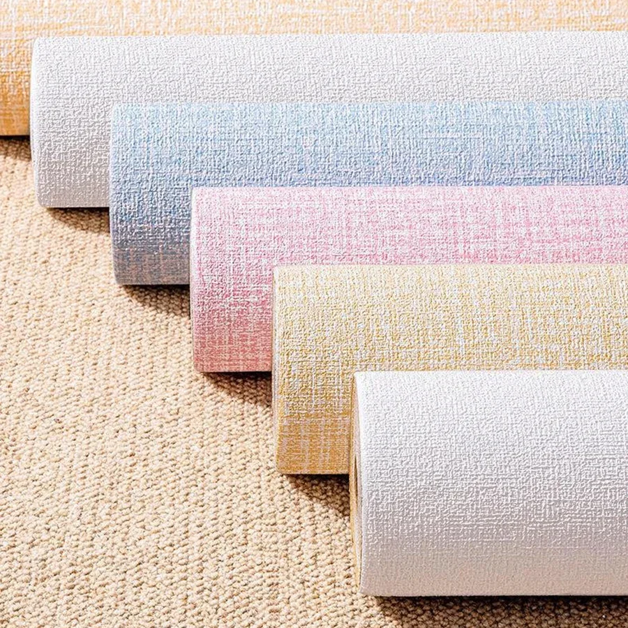 Self-adhesive 3D Linen Foam PVC Thickened Waterproof Background Wall Renovation Wallpaper Wall Stickers for Bedroom Living Room