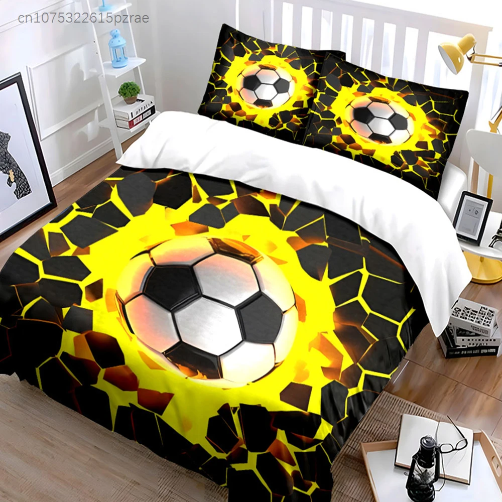 "Soccer Themed 3-Piece Set" Multiple Sizes kid's And adults' Bedroom Exquisite 3PC Bedding set, Gift